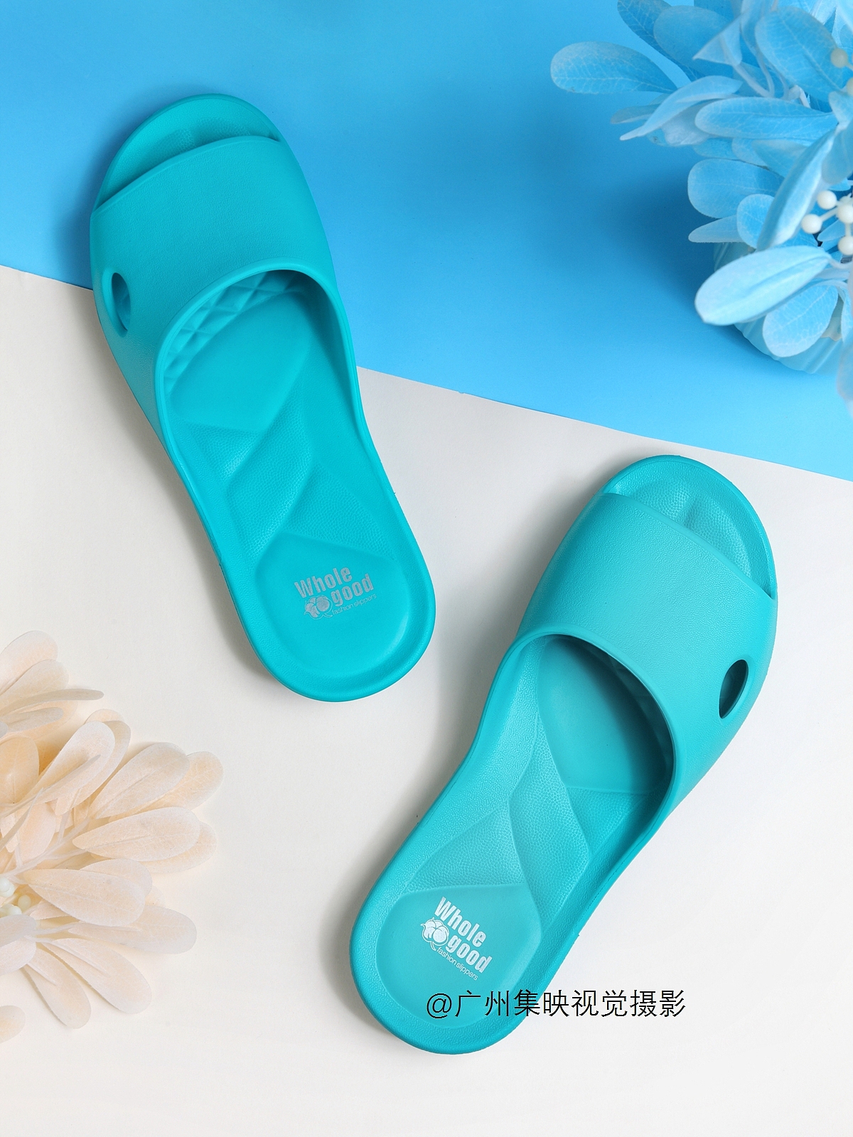 家居拖鞋拍照休闲女鞋摄影网店鞋子拍摄创意场景拍图