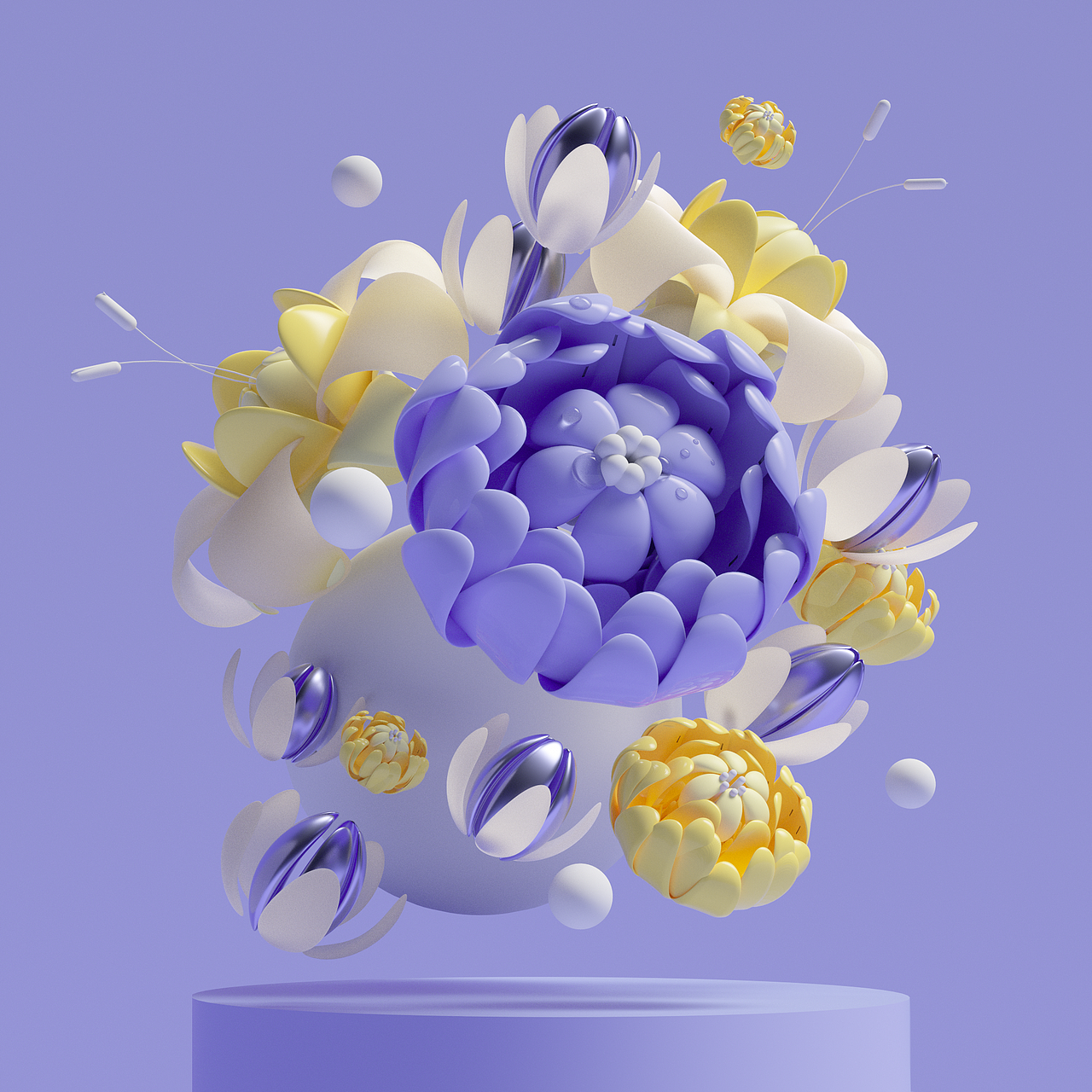 C4D虚拟花卉（图ZMjk1OTI0MjI0） - 场景 - 站酷设计师A10視覺原创素材 - 站酷ZCOOL