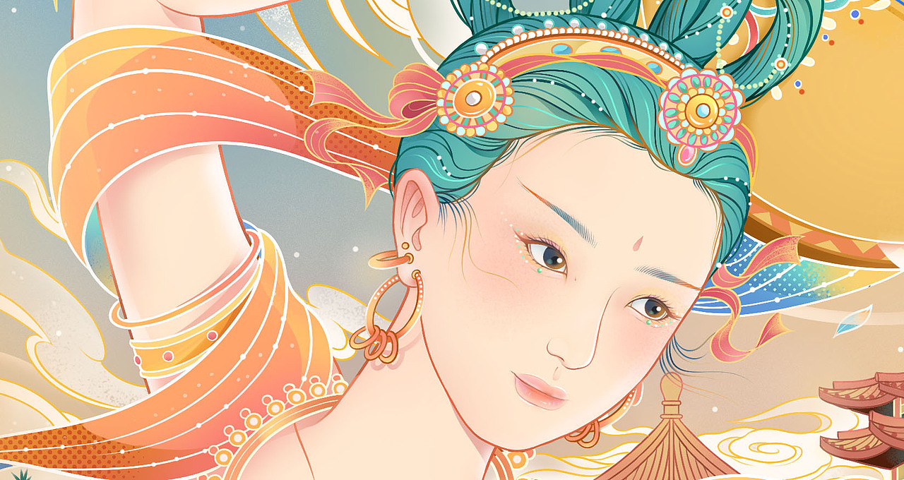 敦煌 | 舞伎(二)（图ZMjIwOTI3MDI0） - 创作习作 - 站酷设计师麻吉利亚原创素材 - 站酷ZCOOL