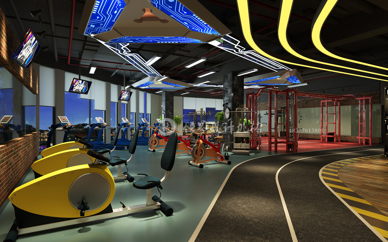 石家庄2400平健身房装修设计效果图展示|空间|室内设计|室内设计师王杰 - 原创作品 - 站酷 (ZCOOL)