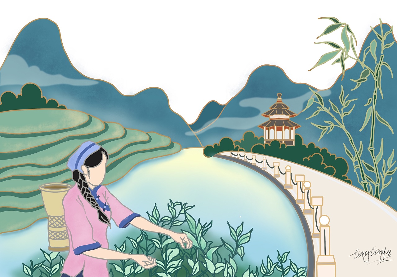 溧阳一微酵茶插画文创作品|工业/产品|生活用品|不是银桑是卷子