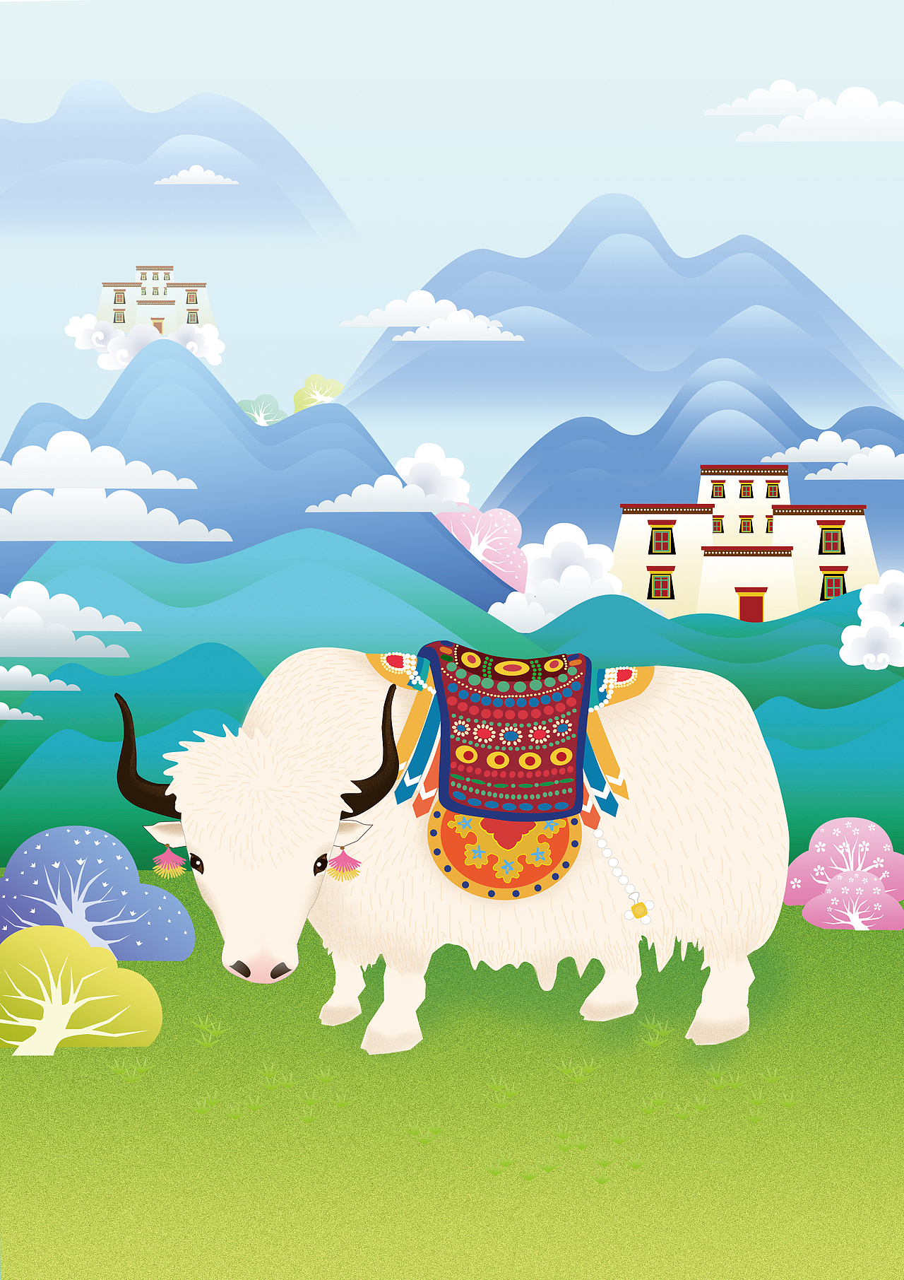 牦牛|插画|商业插画|bordishu_原创作品-站酷zcool