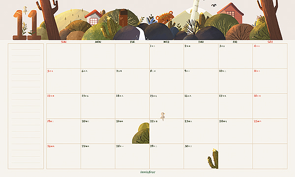 innsfree 2017 日历插画设计