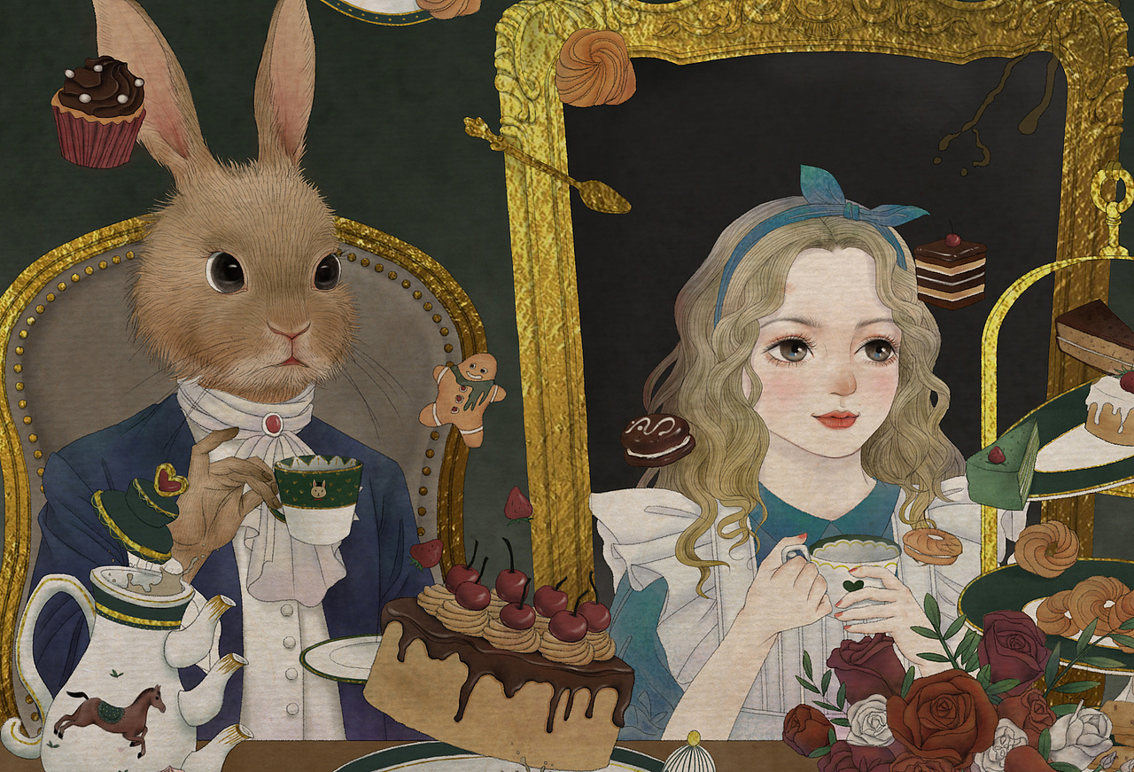 爱丽丝下午茶（图ZMTg3MzA0OTk2） - 创作习作 - 站酷设计师白色大鸟原创素材 - 站酷ZCOOL