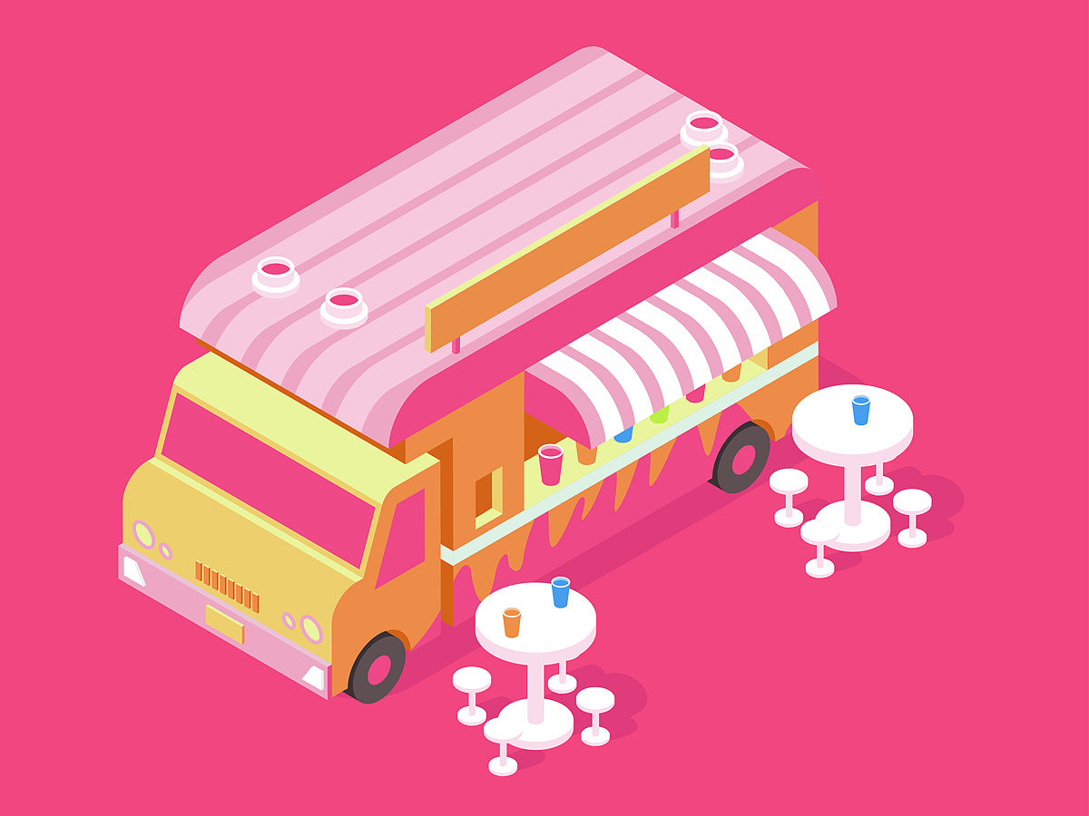 2.5D快餐车临摹（图ZMTM3NTI3MTg0） - 创作习作 - 站酷设计师王晓蕊原创素材 - 站酷ZCOOL