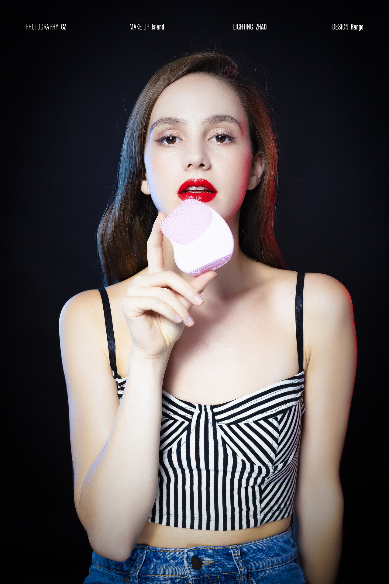 美妆产品 女模棚拍