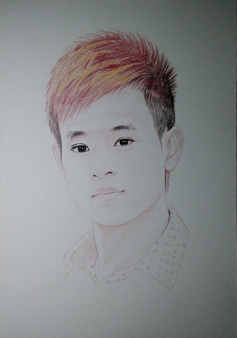 彩色铅笔画 吼也手绘