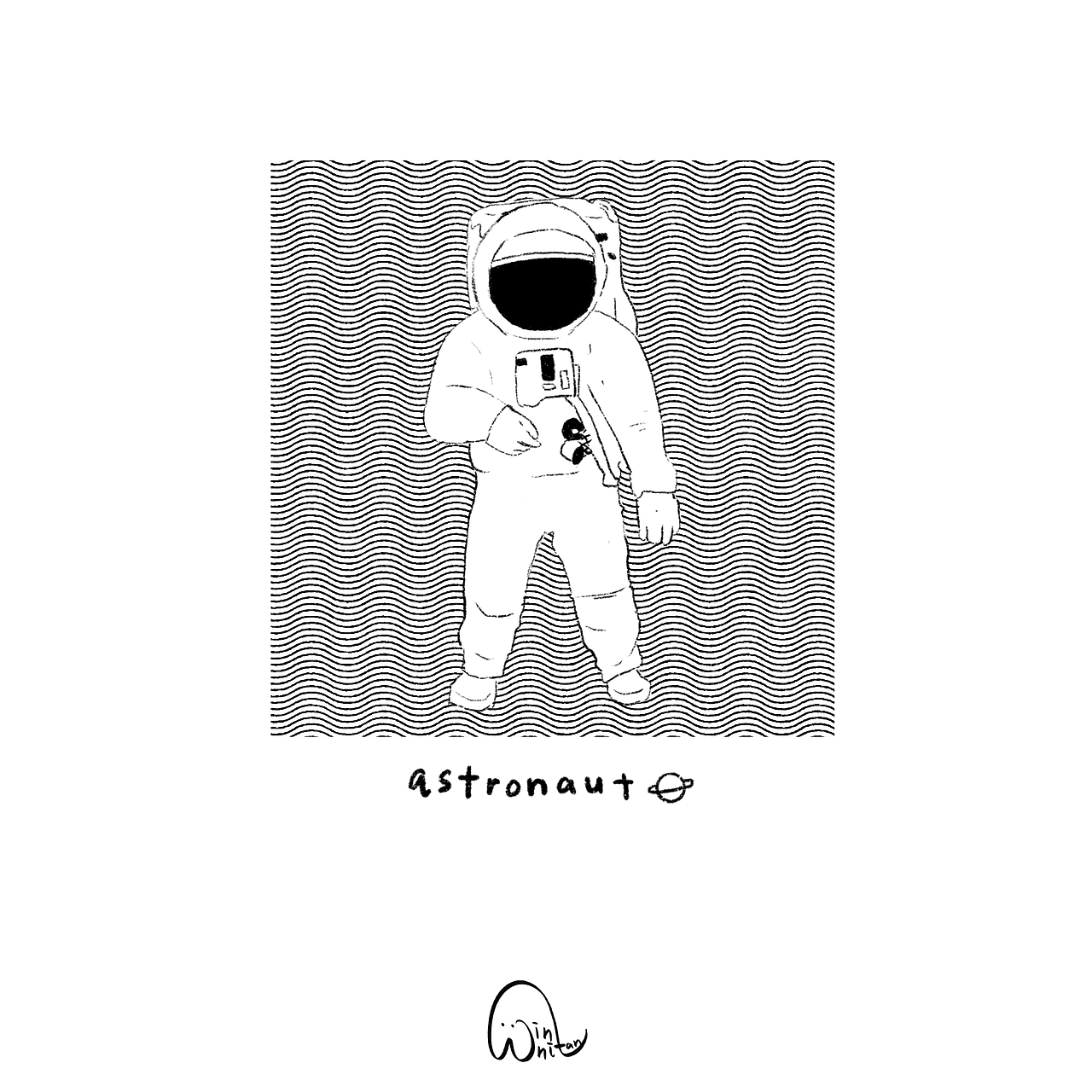 B&W | 𝔸𝕤𝕥𝕣𝕠𝕟𝕒𝕦𝕥宇航员（图ZMjMzODg1NjY0） - 艺术插画 - 站酷设计师Winnitsn原创素材 - 站酷ZCOOL