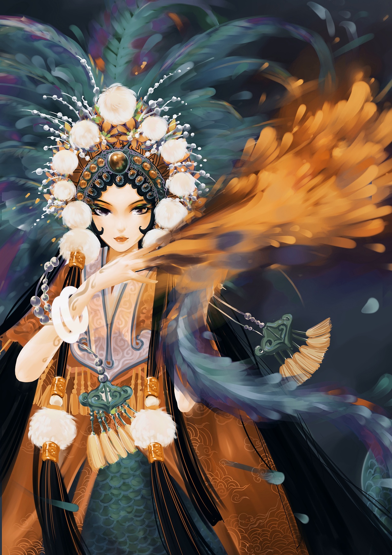 手绘板绘国漫戏曲角色演绎【鬼青灵】