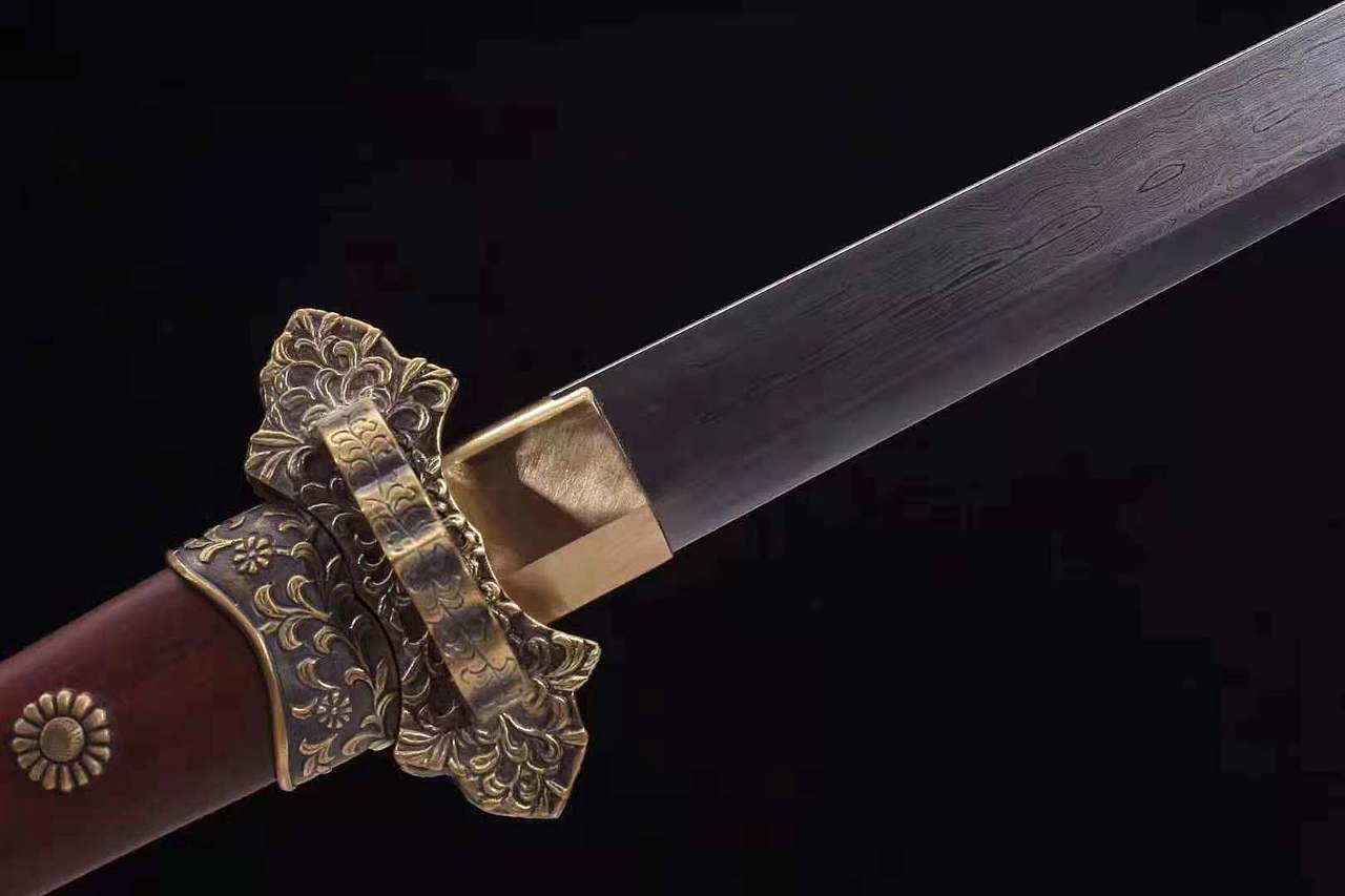 新款精修古纹菊唐草厚实铜装唐刀和风堂美术刀剑