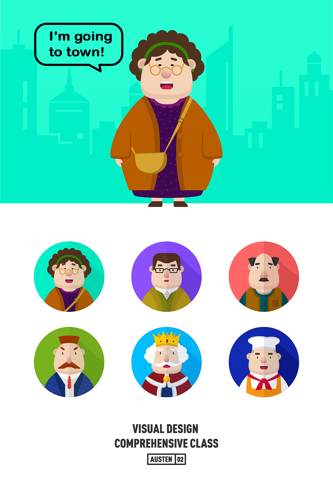 扁平头像插画设计（图ZMTM5NjQyMzA0） - 创作习作 - 站酷设计师coolQ1210原创素材 - 站酷ZCOOL