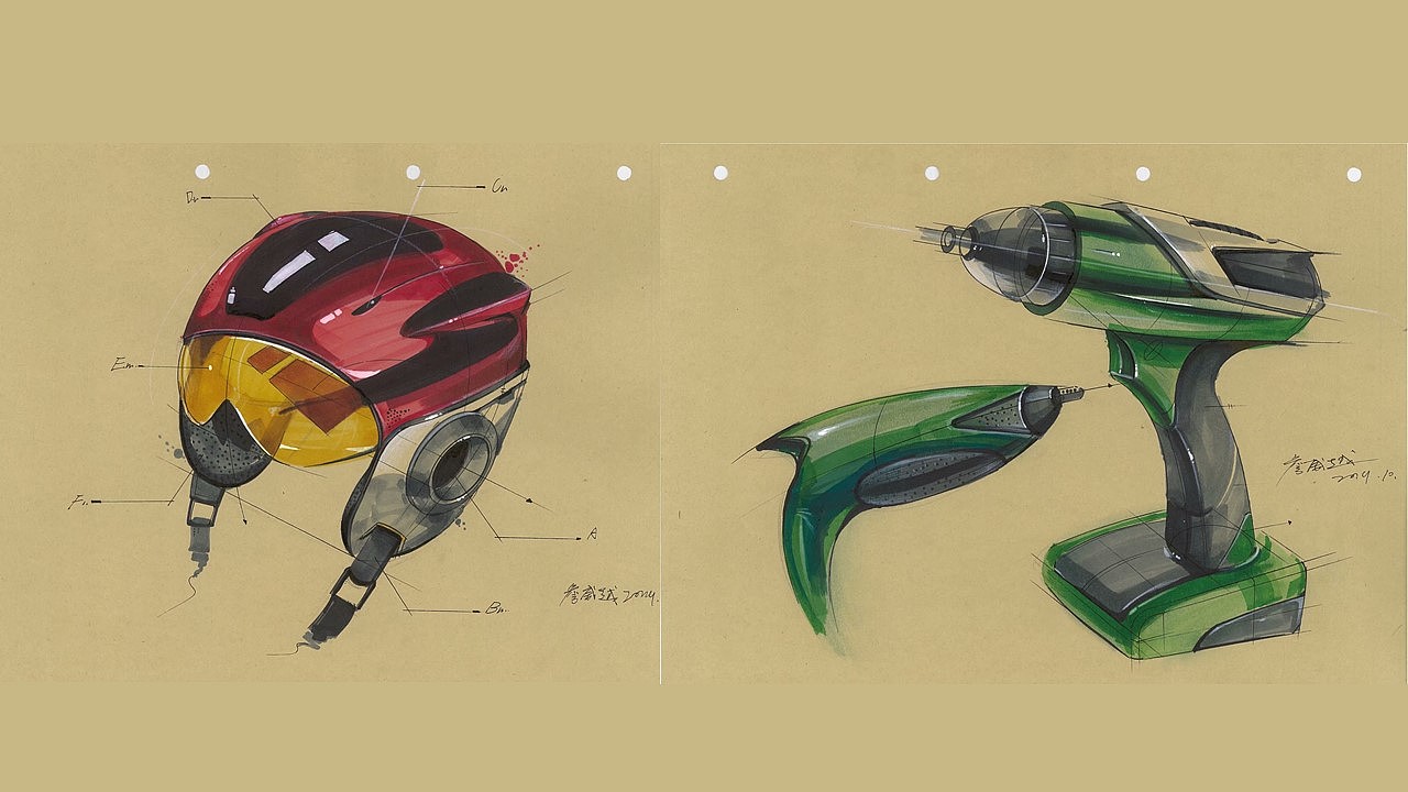 记录丨产品速写手稿图与手绘效果图