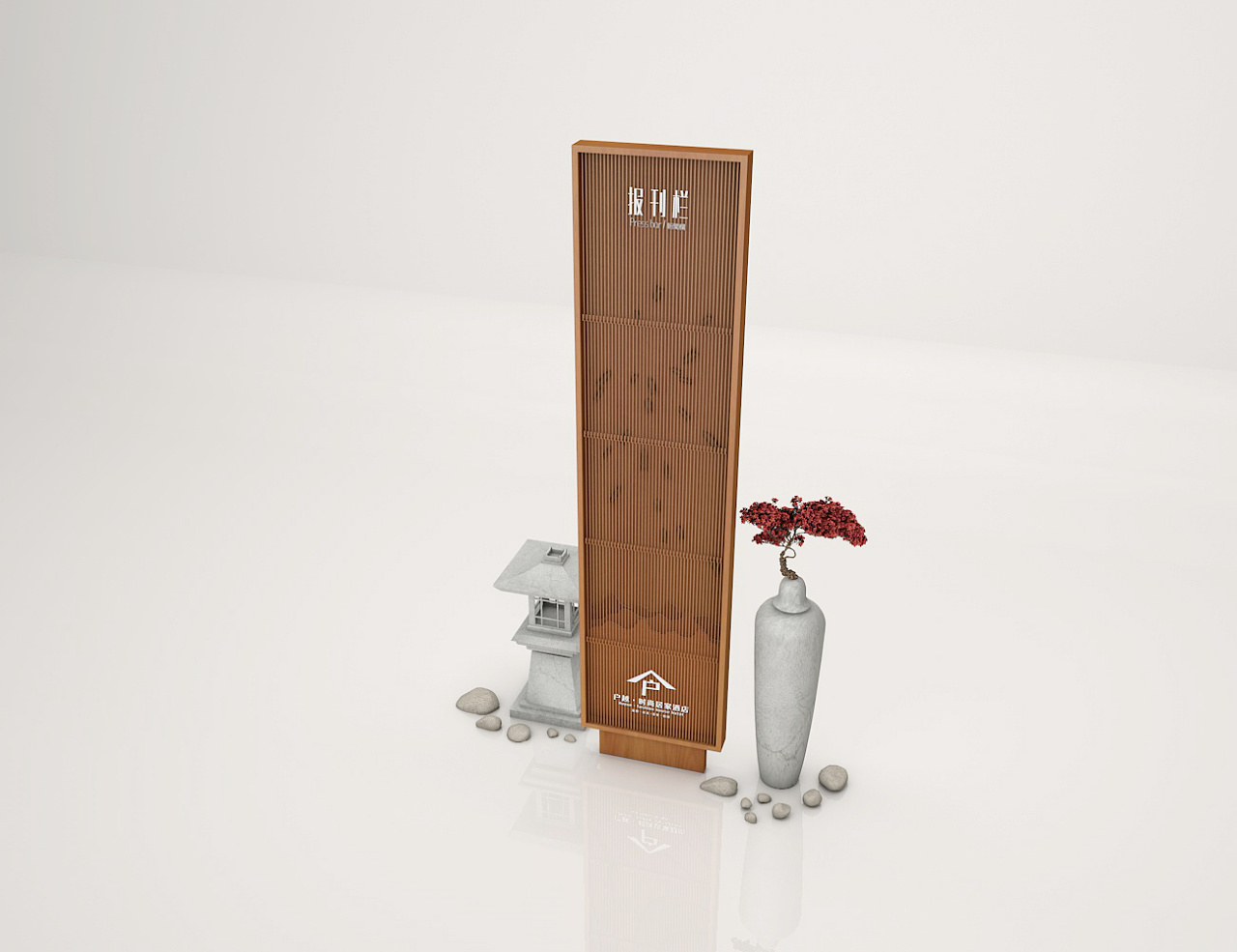 新中式时尚酒店导视设计模板|空间|商业空间设计|蓝色的榴莲 - 临摹作