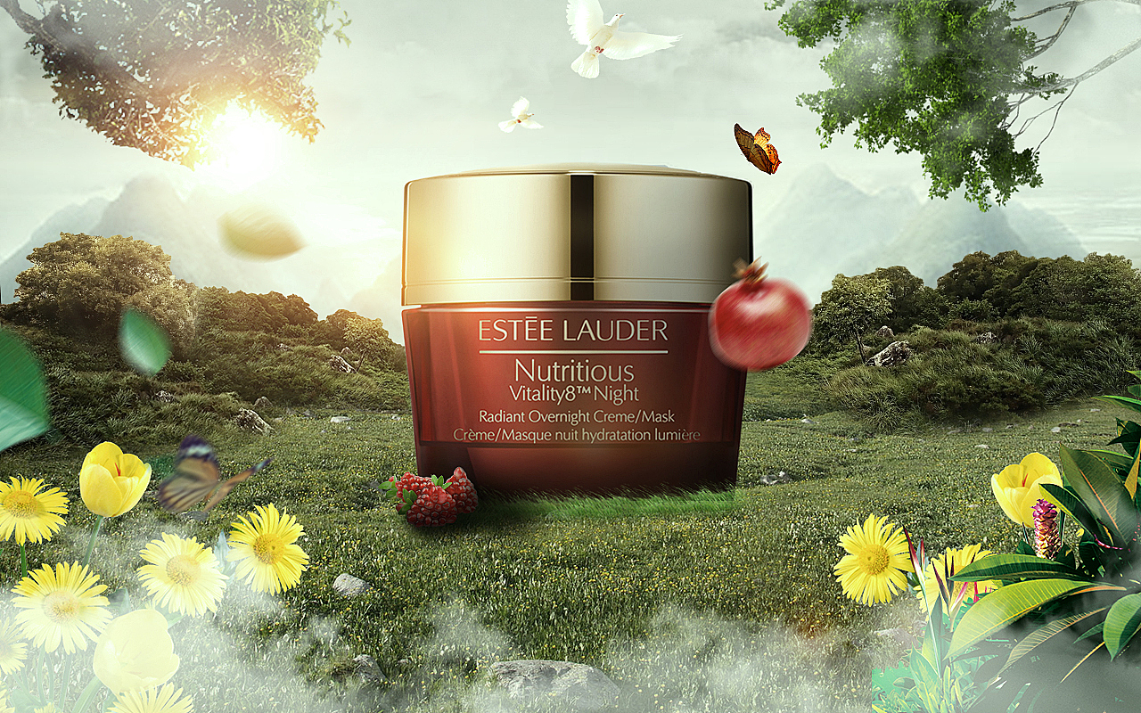 化妆品合成海报