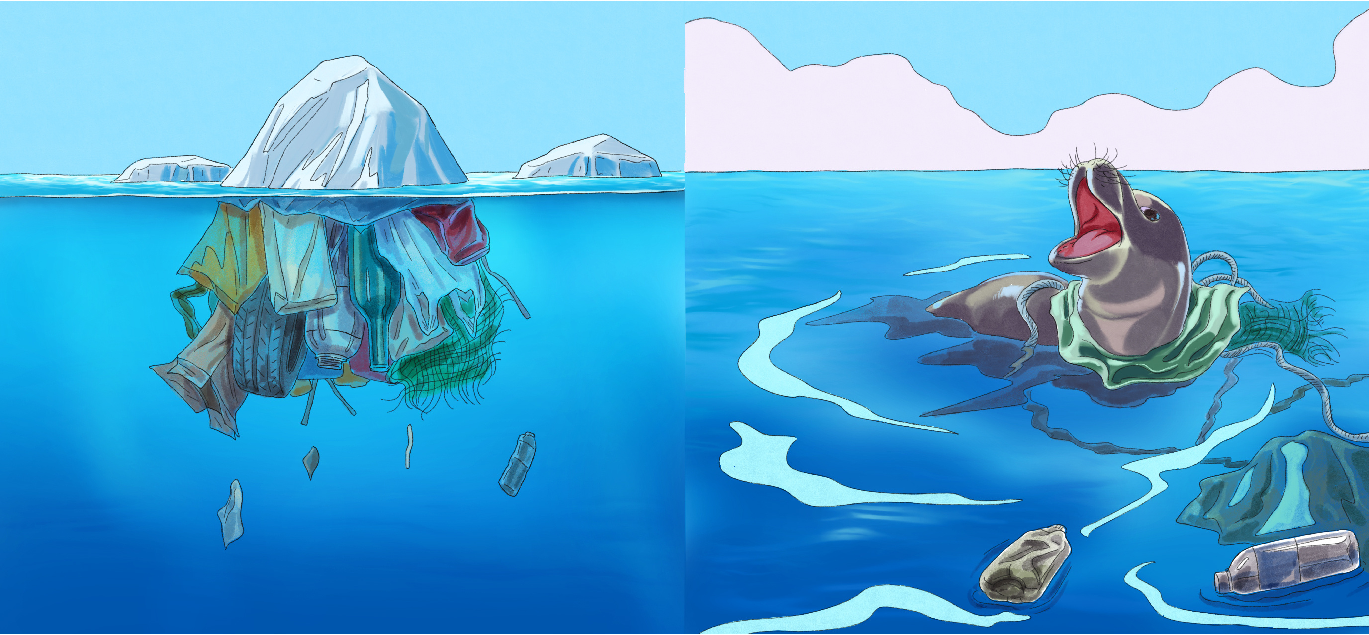 蓝色海洋|插画|插画习作|XTHMR - 原创作品 - 站酷 (ZCOOL)