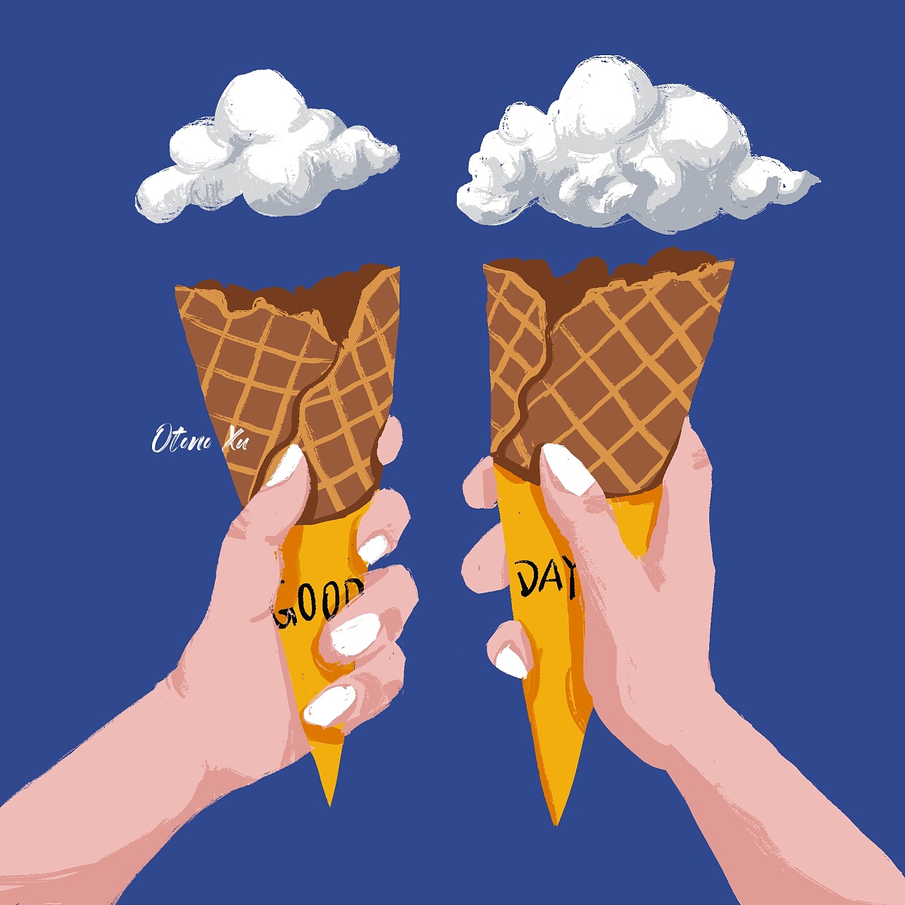 撞色复古插画合集