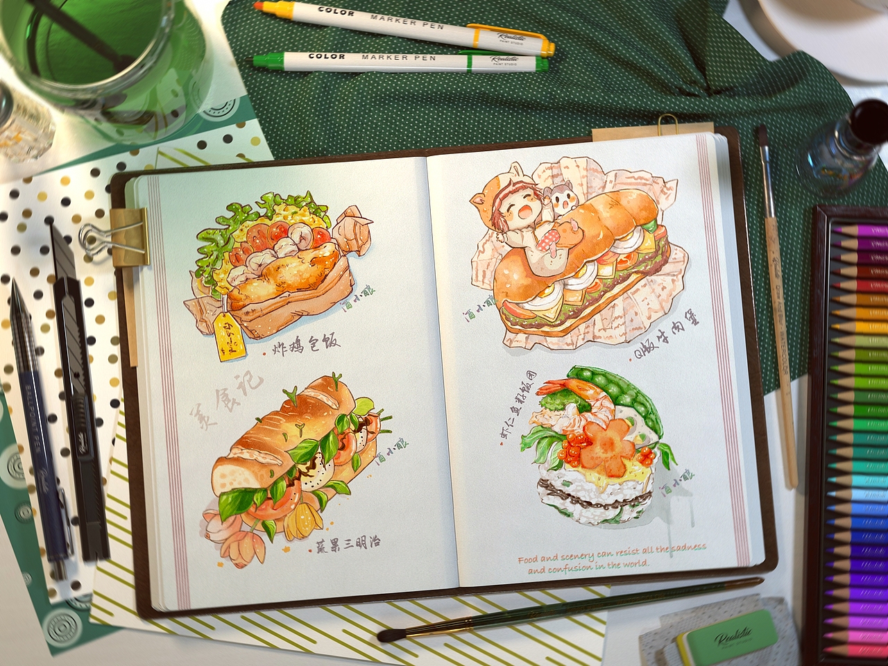 世间唯有美食不可辜负-手帐水彩美食系列