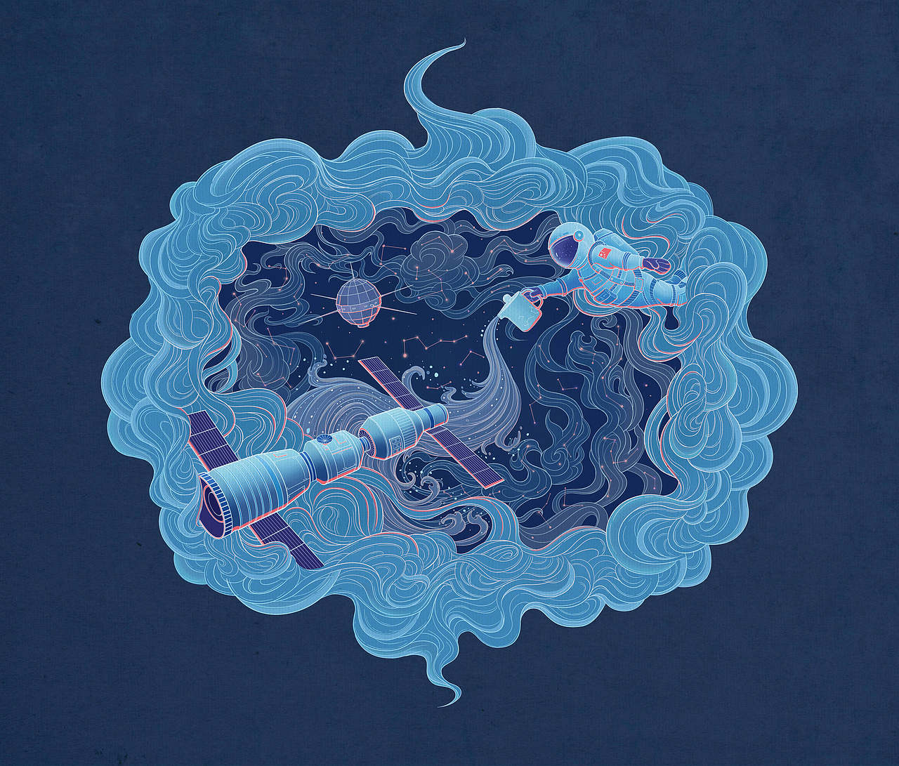 中国航天主题插画