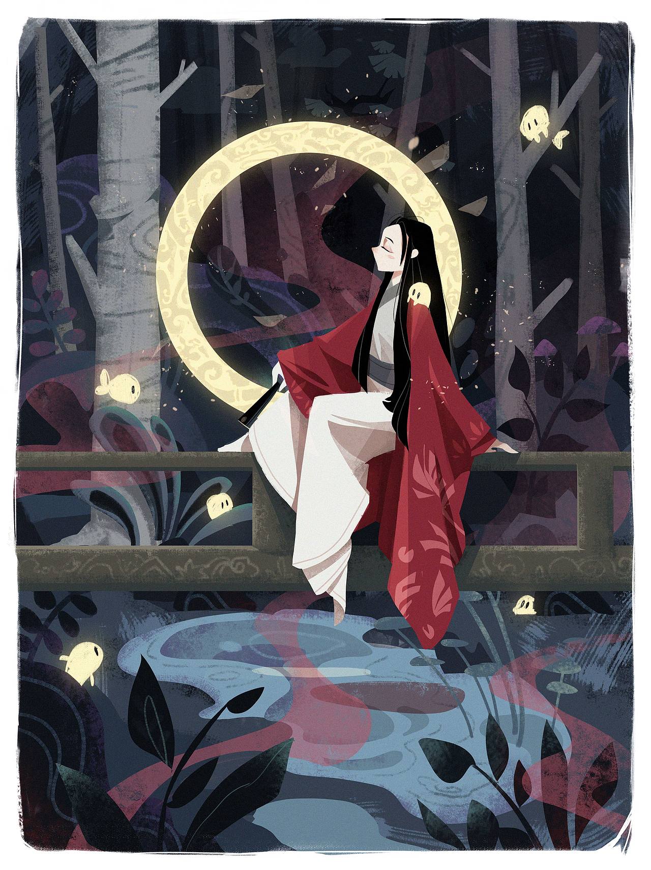 月有阴晴圆缺（图ZMTU4MzcwNjg0） - 商业插画 - 站酷设计师朔北衔蝉原创素材 - 站酷ZCOOL