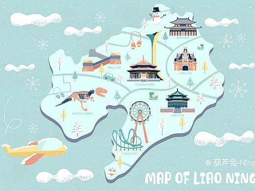 辽宁省地图插画