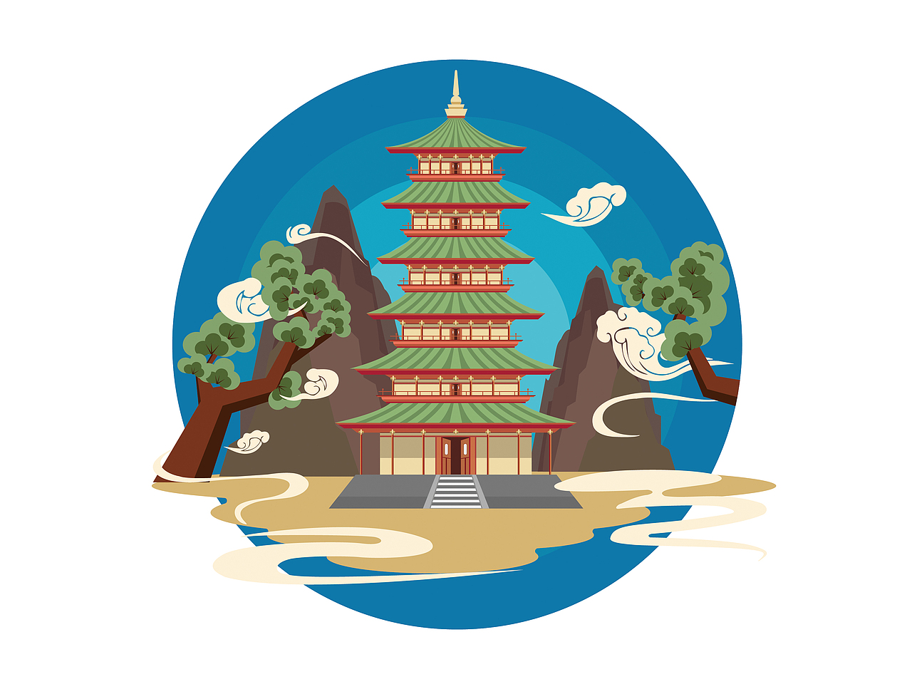 古楼风插画练习