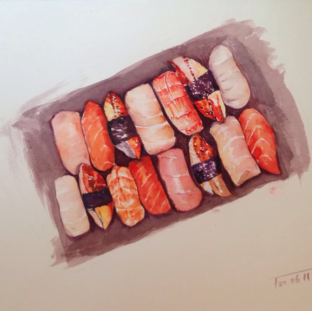 水彩阶段分享 寿司