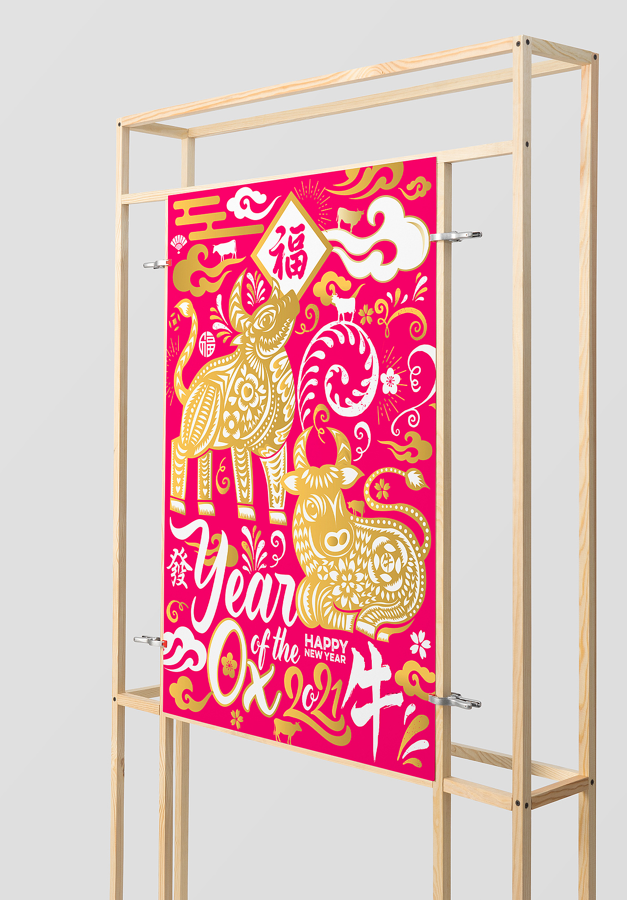 Chinese New Year 2021 Year of the OX 新年快乐牛年（图ZMjM5Nzc1NTY0） - 图案 - 站酷设计师rayzong原创素材 - 站酷ZCOOL