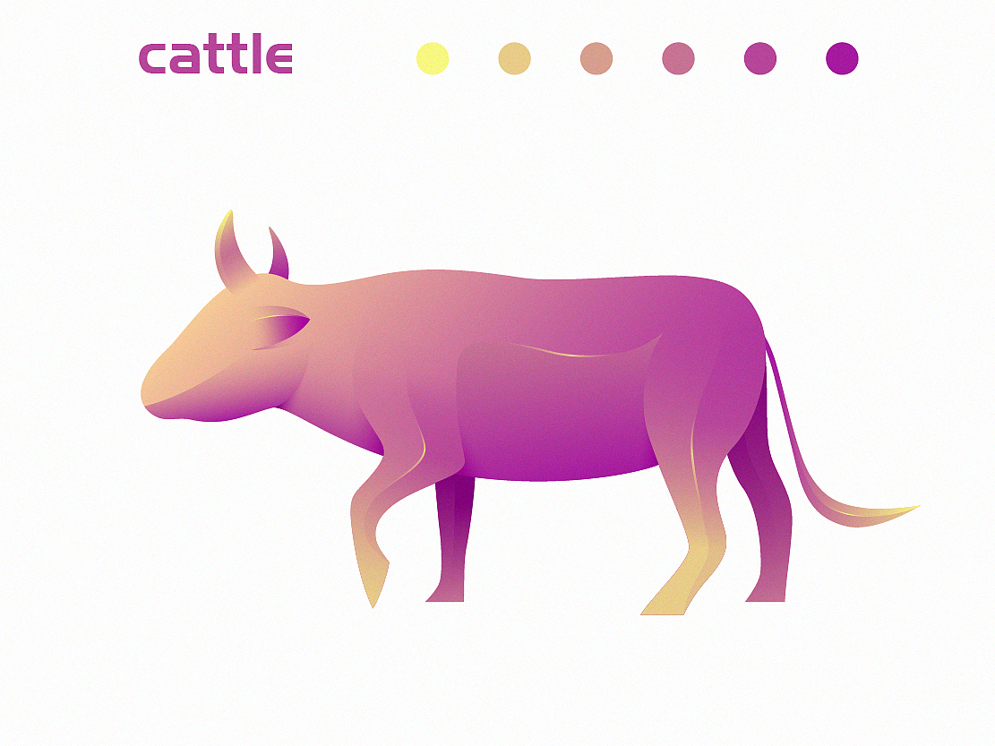 渐变图形——动物