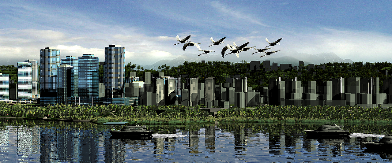 城市水岸漫游（图ZMjY5NDI3ODA4） - 建筑/空间 - 站酷设计师泡芙ovo原创素材 - 站酷ZCOOL