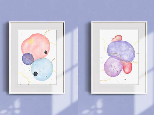 抽象水彩装饰画