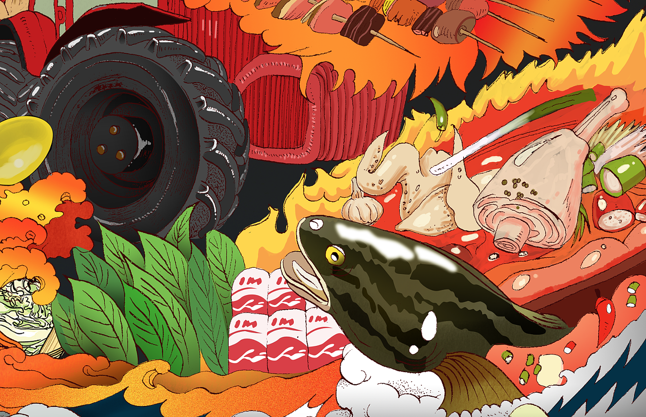 《好吃中国味》主视觉设计（图ZOTAzODkwODQ=） - 海报 - 站酷设计师逗可原创素材 - 站酷ZCOOL