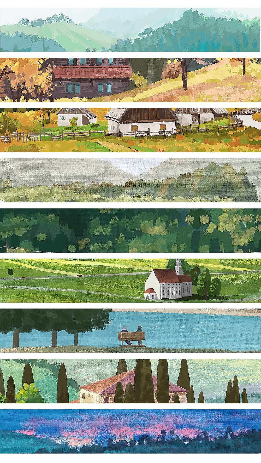 风景速涂丨合集（图ZMTY0NDc0NDIw） - 创作习作 - 站酷设计师顾小屿原创素材 - 站酷ZCOOL