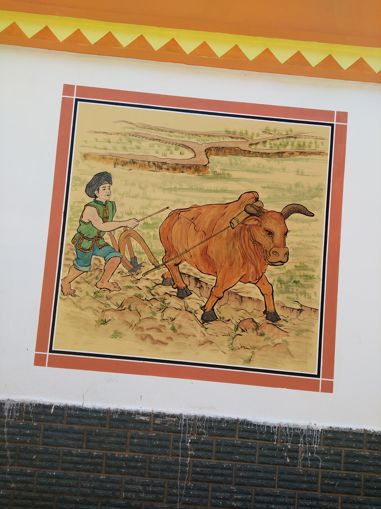 傈僳族文化傈僳族墙体彩绘墙画墙绘云南傈僳族墙体彩绘