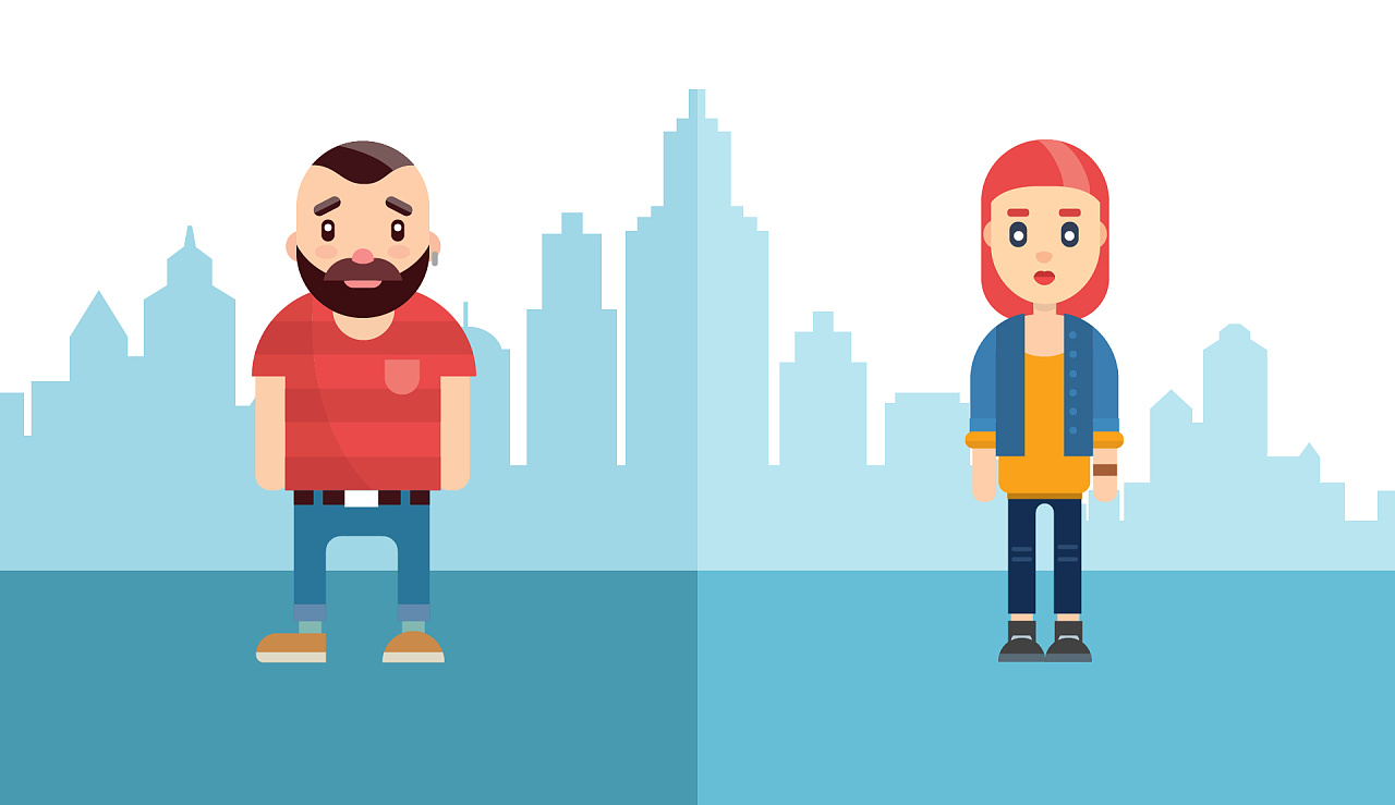 扁平卡通人物练习