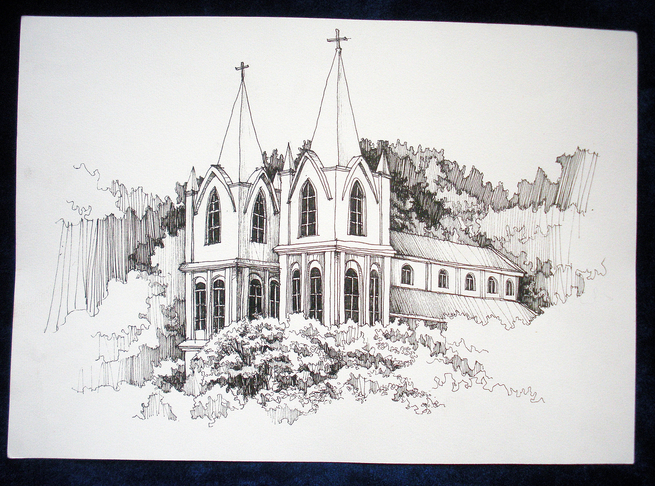 教堂 (中性笔、速写本)