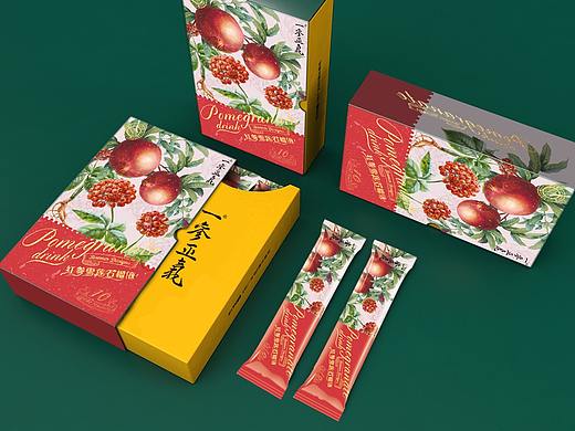 石榴红参饮品包装