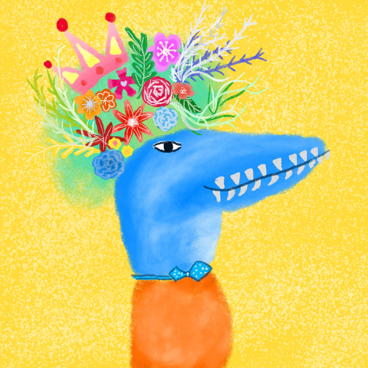 白垩纪带花环的鳄鱼