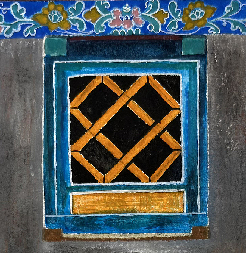 手绘:藏族姑娘。