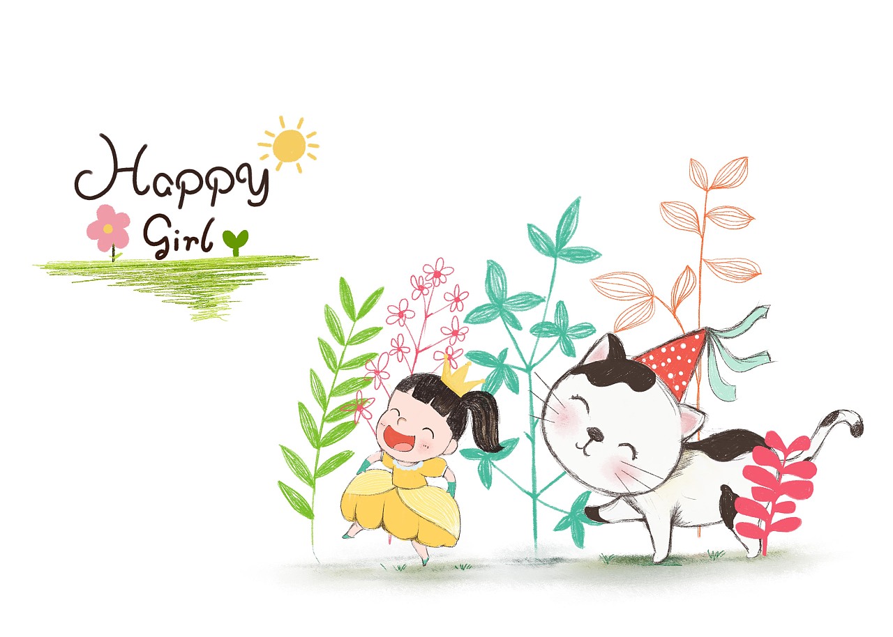 快乐女孩|插画|绘本|阿晓cx - 原创作品 - 站酷 (zcool)
