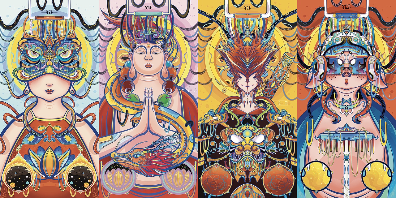 国潮西游（图ZMjU5NTQ4MjQ4） - 商业插画 - 站酷设计师异耳兔原创素材 - 站酷ZCOOL