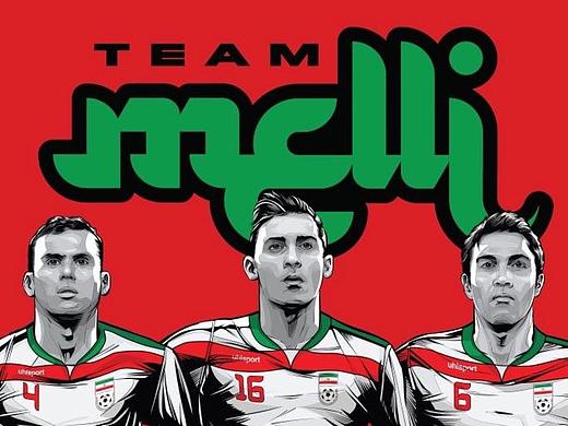 世界杯伊朗足球队宣传海报