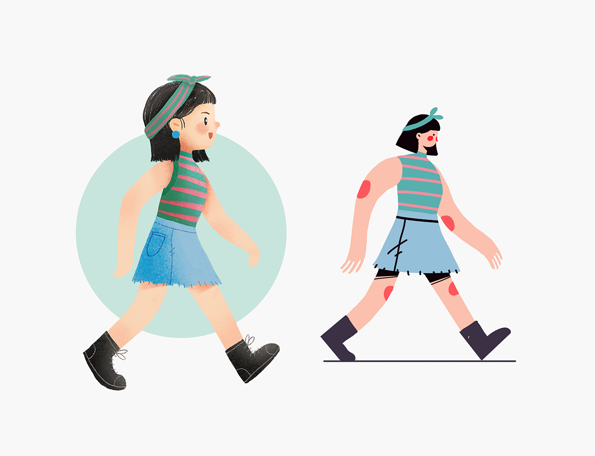 Walking girl（图ZMjA0MTE4NTg0） - 创作习作 - 站酷设计师QingQG原创素材 - 站酷ZCOOL
