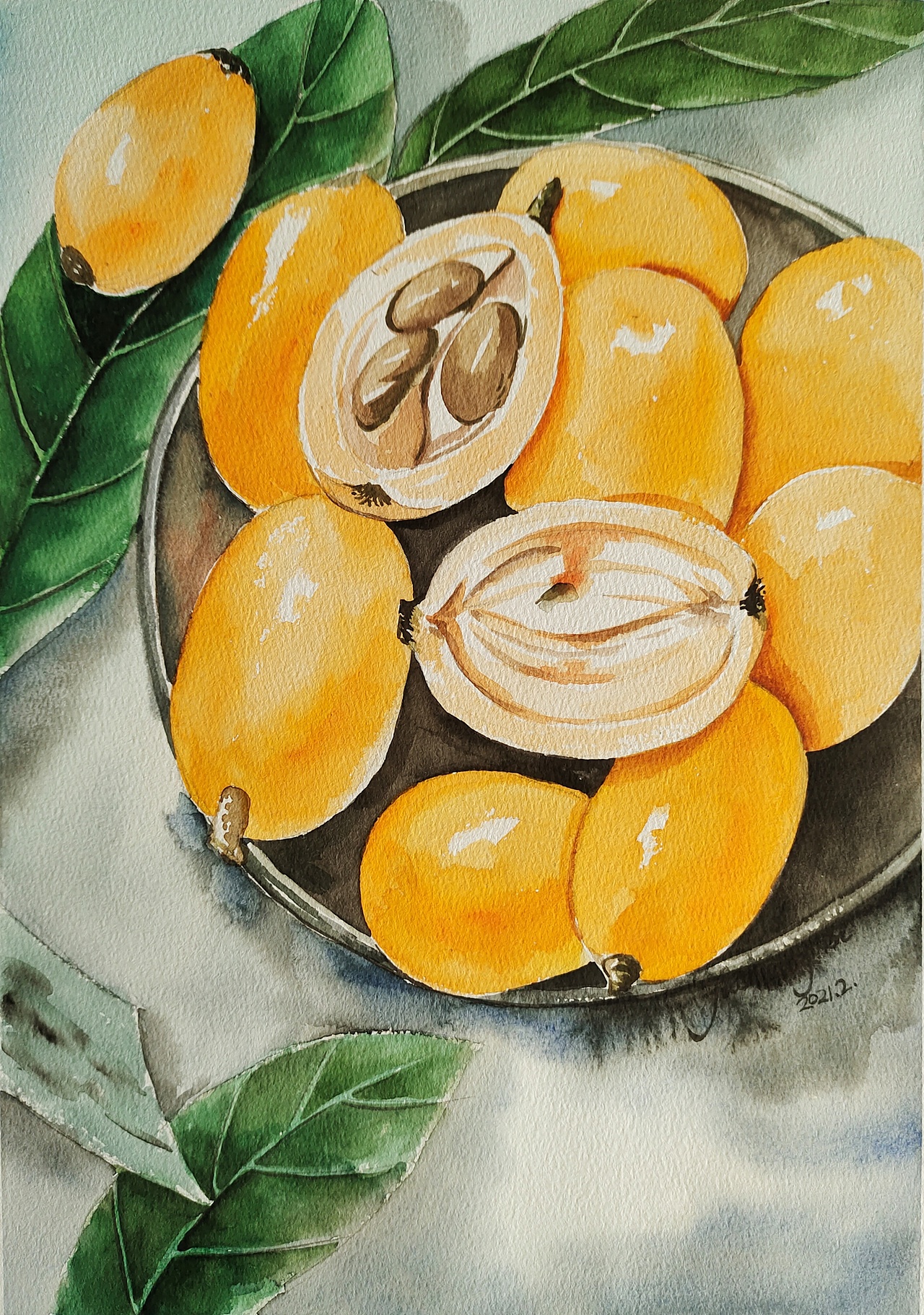 水果系列——琵琶（图ZMjU1MjIxMDg4） - 绘画 - 站酷设计师Z02176061原创素材 - 站酷ZCOOL