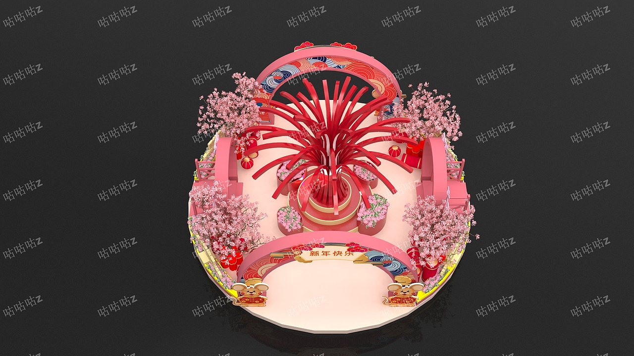 新年美陈 可惜没落地的 我觉得做得还行的（图ZMjM0NzIxODg4） - 展陈设计 - 站酷设计师咕咕咕z原创素材 - 站酷ZCOOL