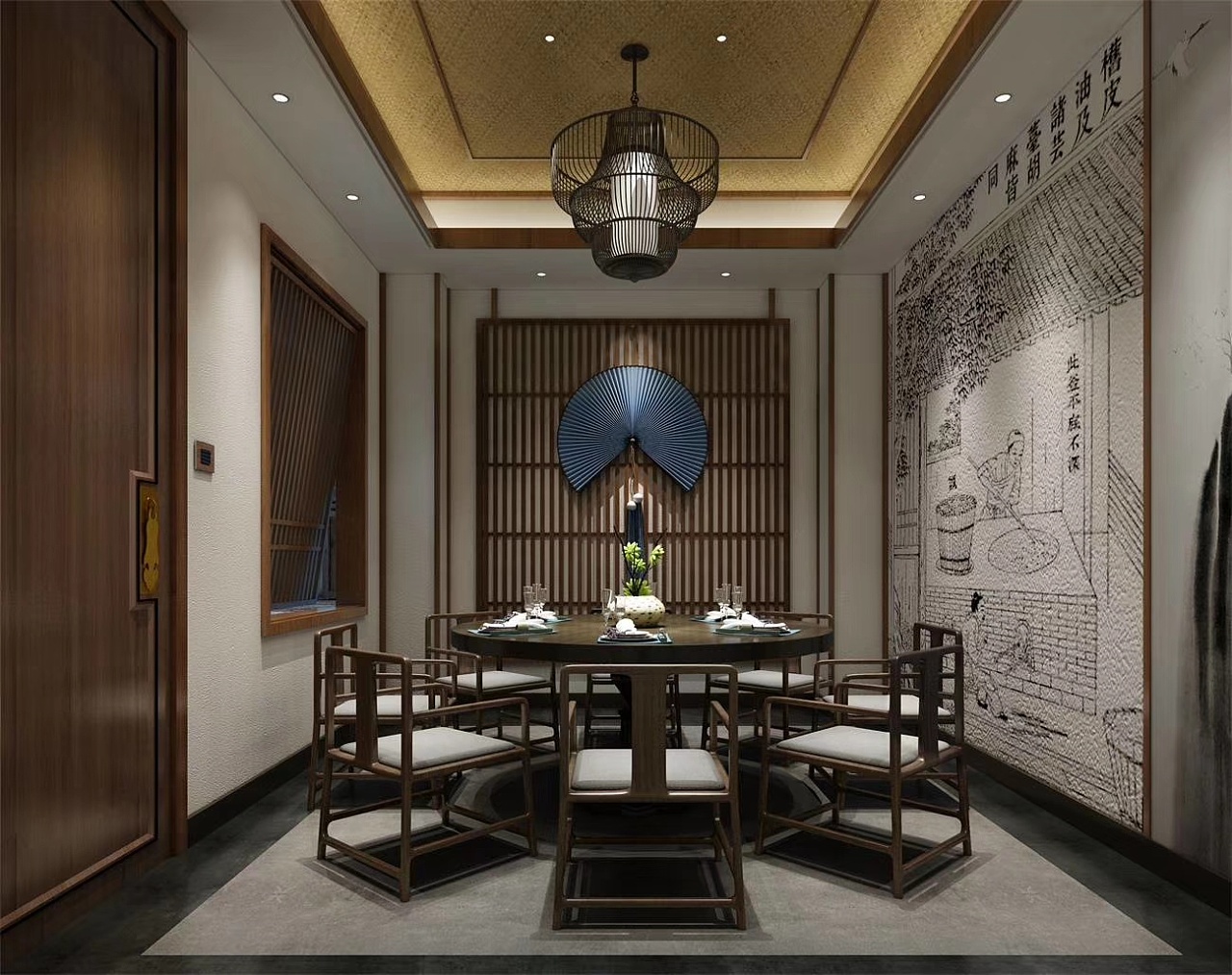 新中式酒店包间|空间|室内设计|Z37715446 - 原创作品 - 站酷 (ZCOOL)
