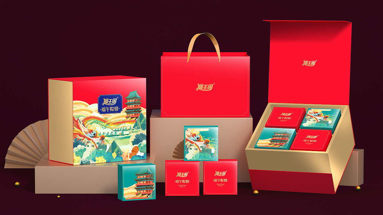 巨灵设计:滕王阁端午节粽子包装设计