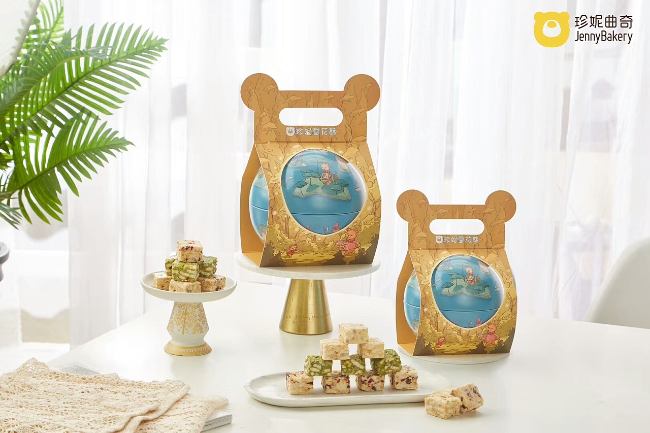 珍妮雪花酥插画包装设计