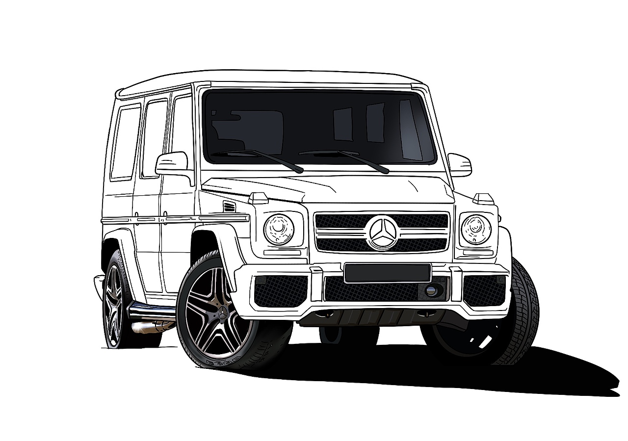 【手绘汽车】奔驰大g_拿画笔的ape-站酷zcool