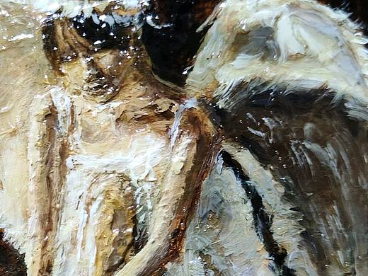 个人创作油画作品《坠入人间》