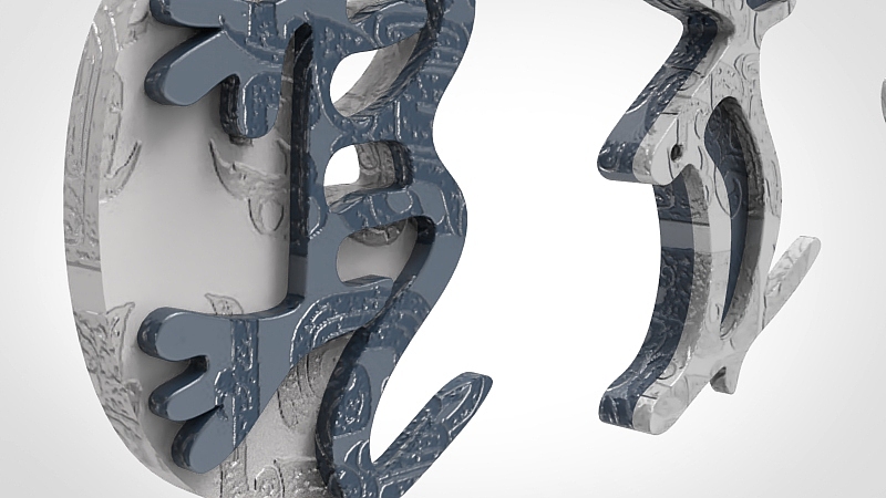 表面有传统纹样阳刻,赋予多样性